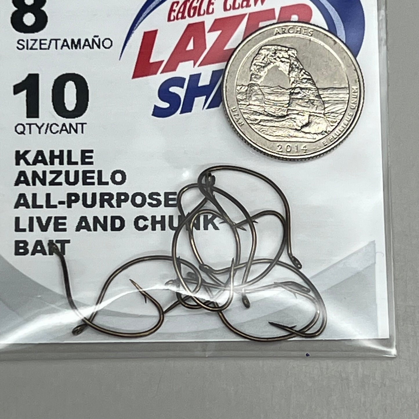 EAGLE CLAW (5 PACK) All Purpose Khale Live/Chunk Bait Bronze #8 10pc L144G-8