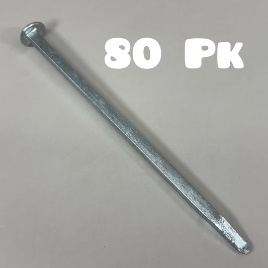 NEW SENTRY (80 PACK) Round Head Square Body Galvanized Steel Stakes 12.5"x1/2"