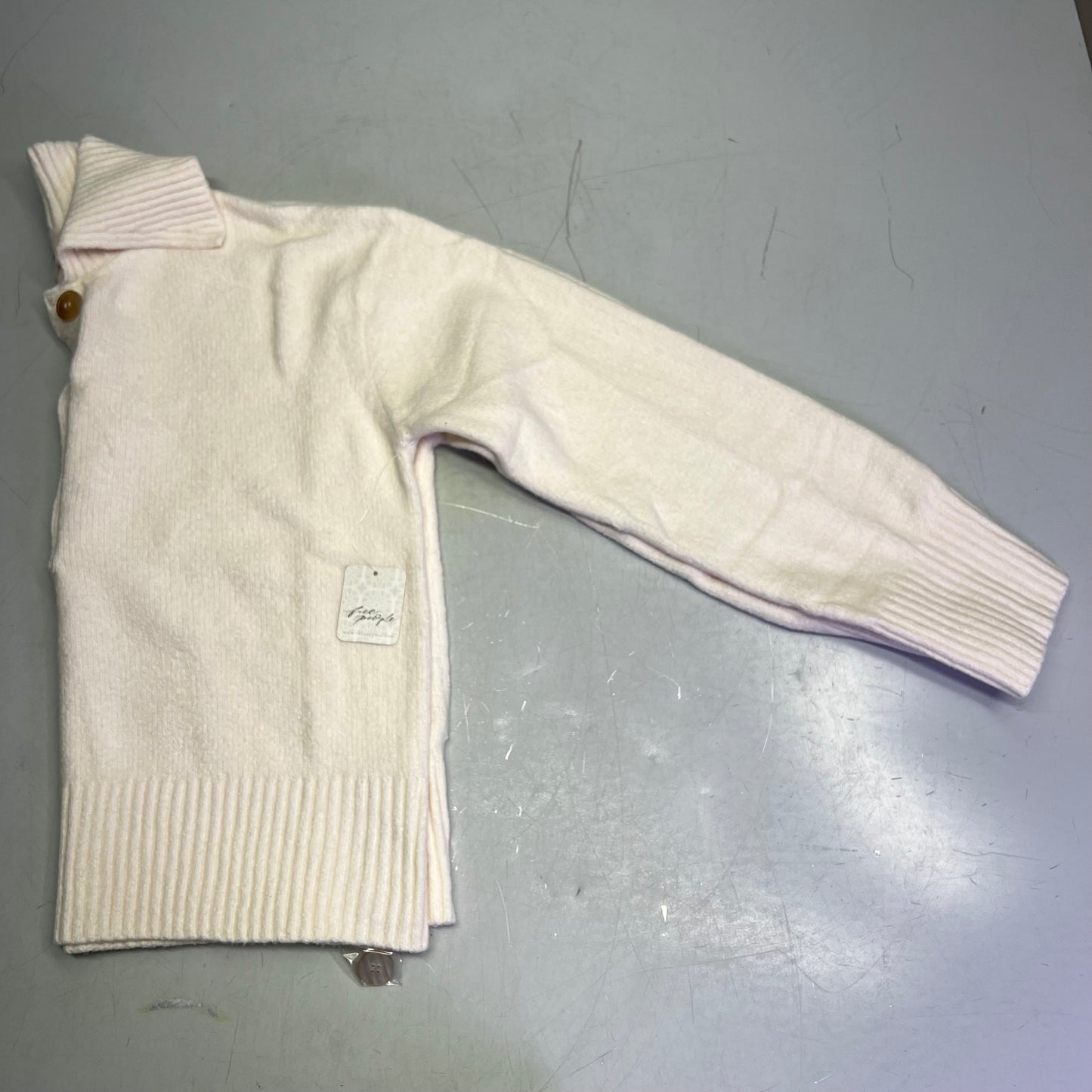 FREE PEOPLE Soft Trading Up Polo Relaxed Fit Women's Sz S  Ivory 101767630