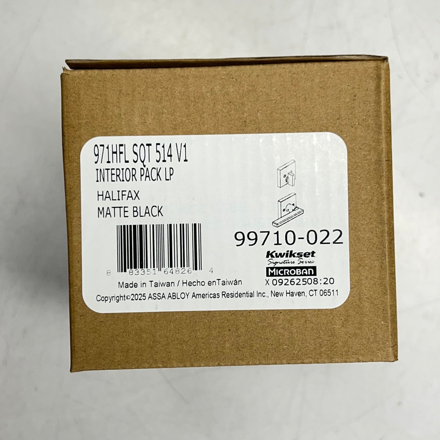 KWIKSET Halifax Deadbolt Designer Style Interior Pack  Matte Black 99710-022