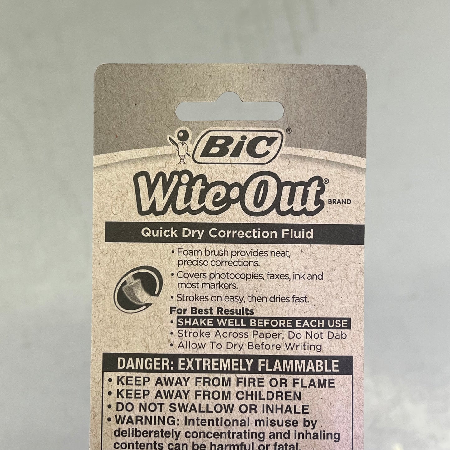 BIC (6 PACK) White Out Quick Dry Correction Fluid W/ Foam Brush .7 fl oz White