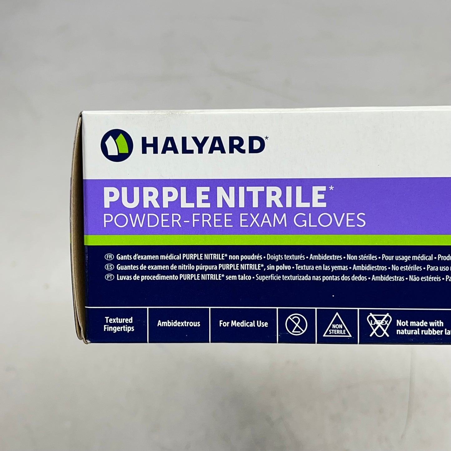 HALYARD (2 PACK, 100 GLOVES EACH) Exam Gloves Unisex Sz M Purple 55082 BB 04/30