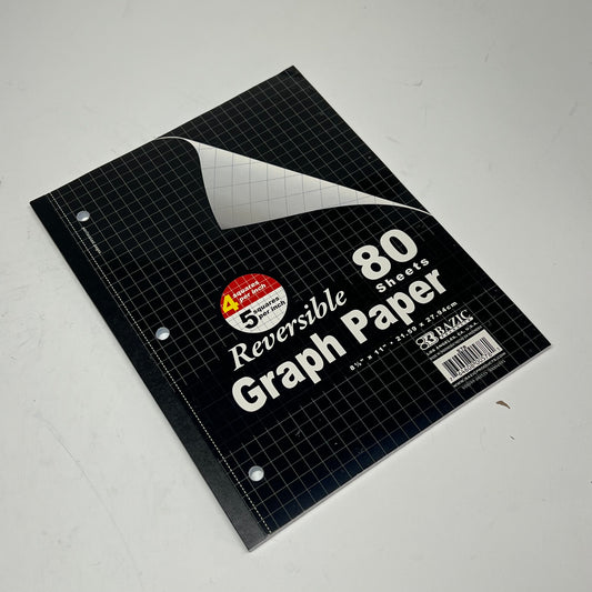 ZA@ BAZIC  (6 PACK, 80 SHEETS EACH) Reversible Graph Paper  8.5"x11" White 578