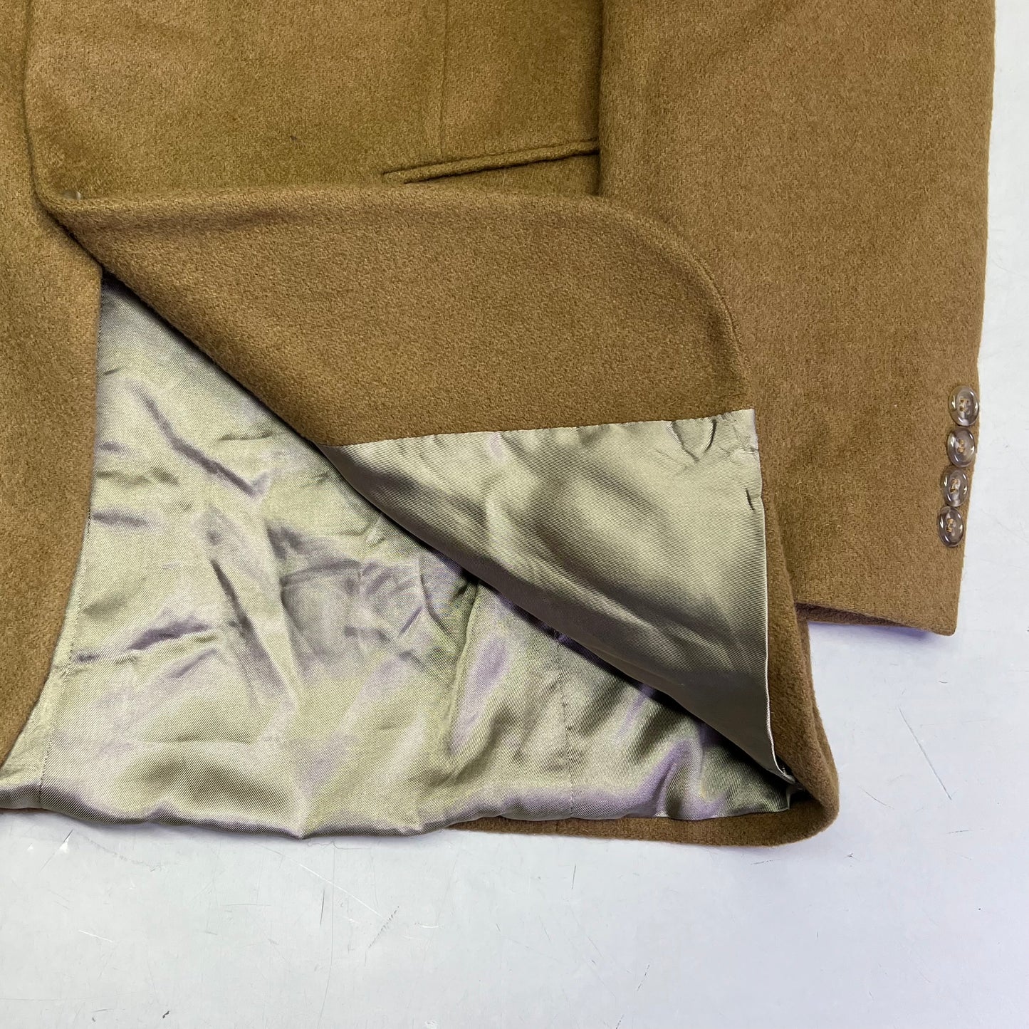 EVAN-PICONE Silk Lining Wool Outer Shell Blazer Men's Sz 36R Khaki Brown (Used)