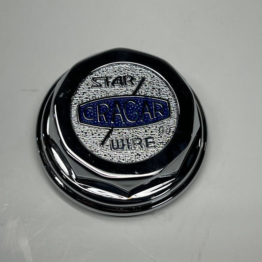 CRAGAR Universal Fit Aluminum Wheel Cap  For 16"-3.5" Dia Chrome/Blue A-6026115