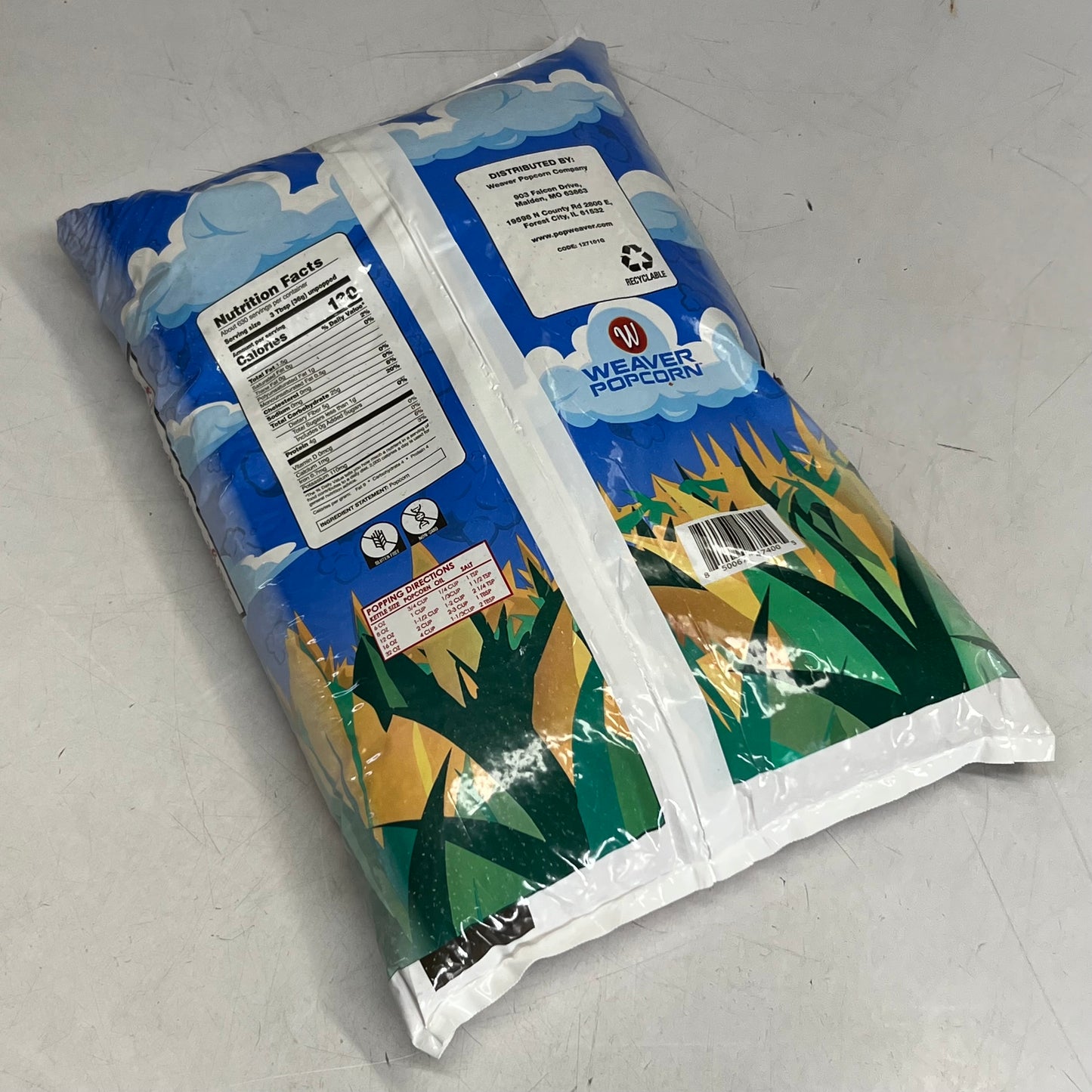 WEAVER POPCORN Large Butterfly Popcorn Kernels 50 lb, White BB 02/27