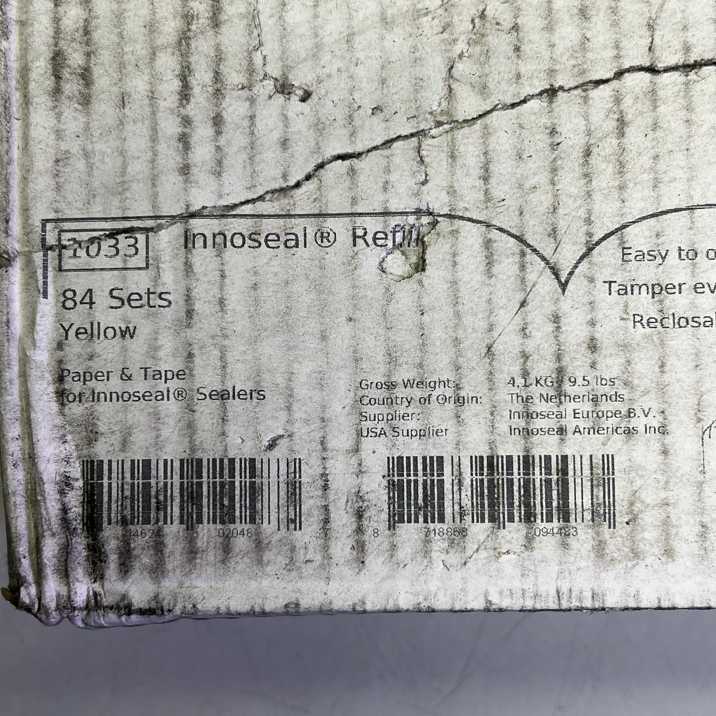 INNOSEAL (84 SETS) Original Refill Tape & Paper 1/2" Width Yellow/Clear 1033