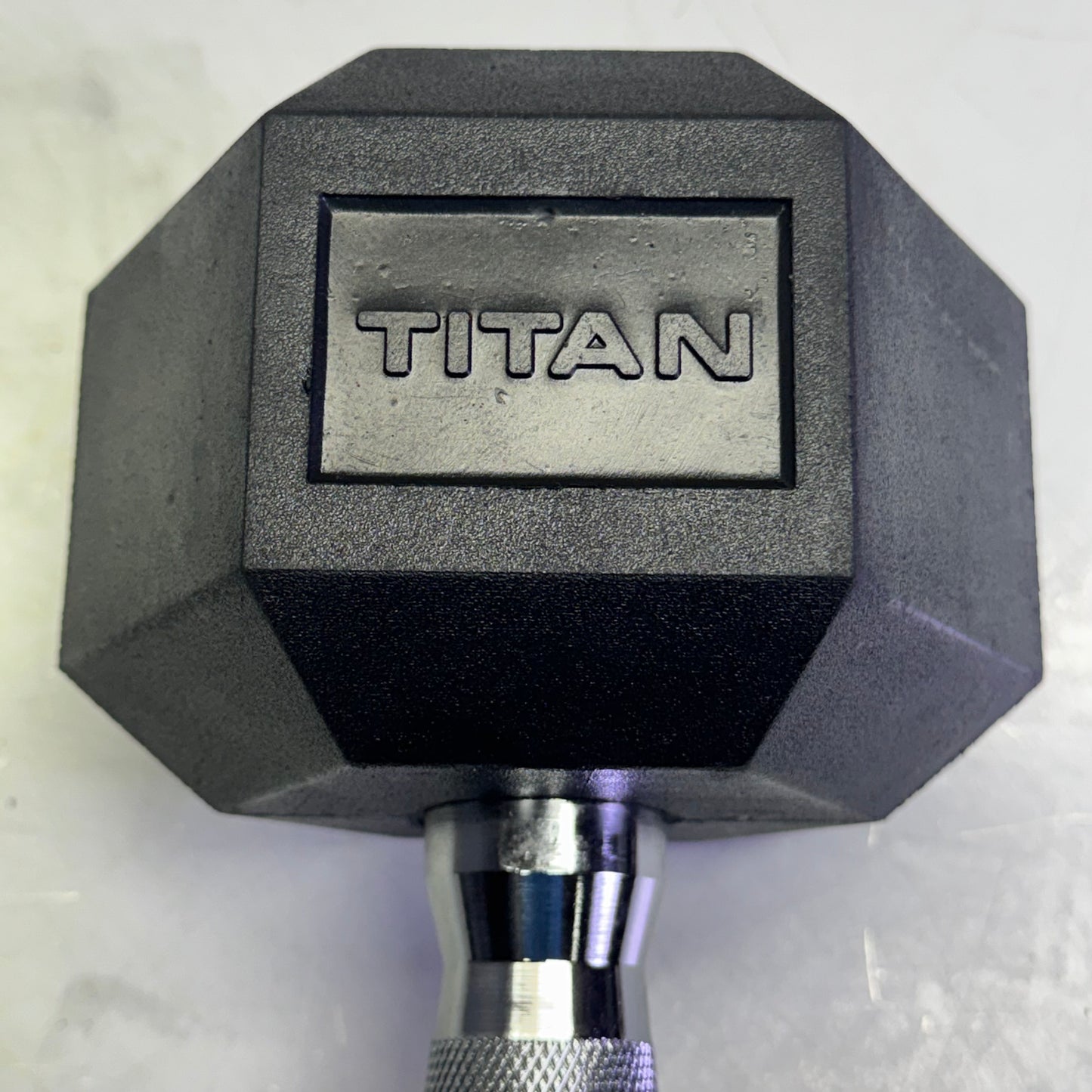 TITAN FITNESS (2 PACK) Black Rubber Coated Hex Dumbbell Single 25lb HEXDBB_25
