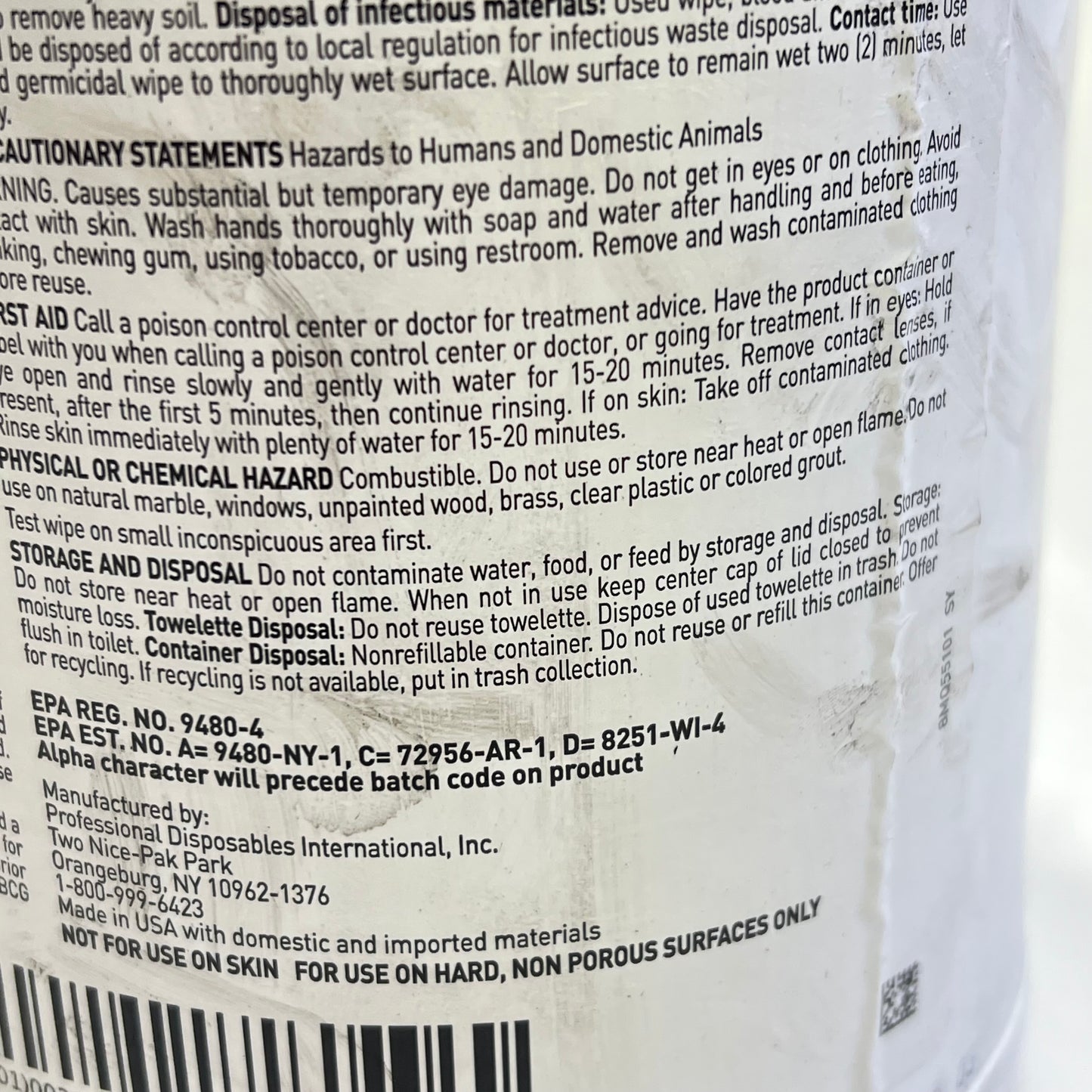 ZA@ PDI (11 PACK) Super Sani-Cloth Large Wipes 160ct Each BB 04/2025 (As-Is Dirty/Dented)