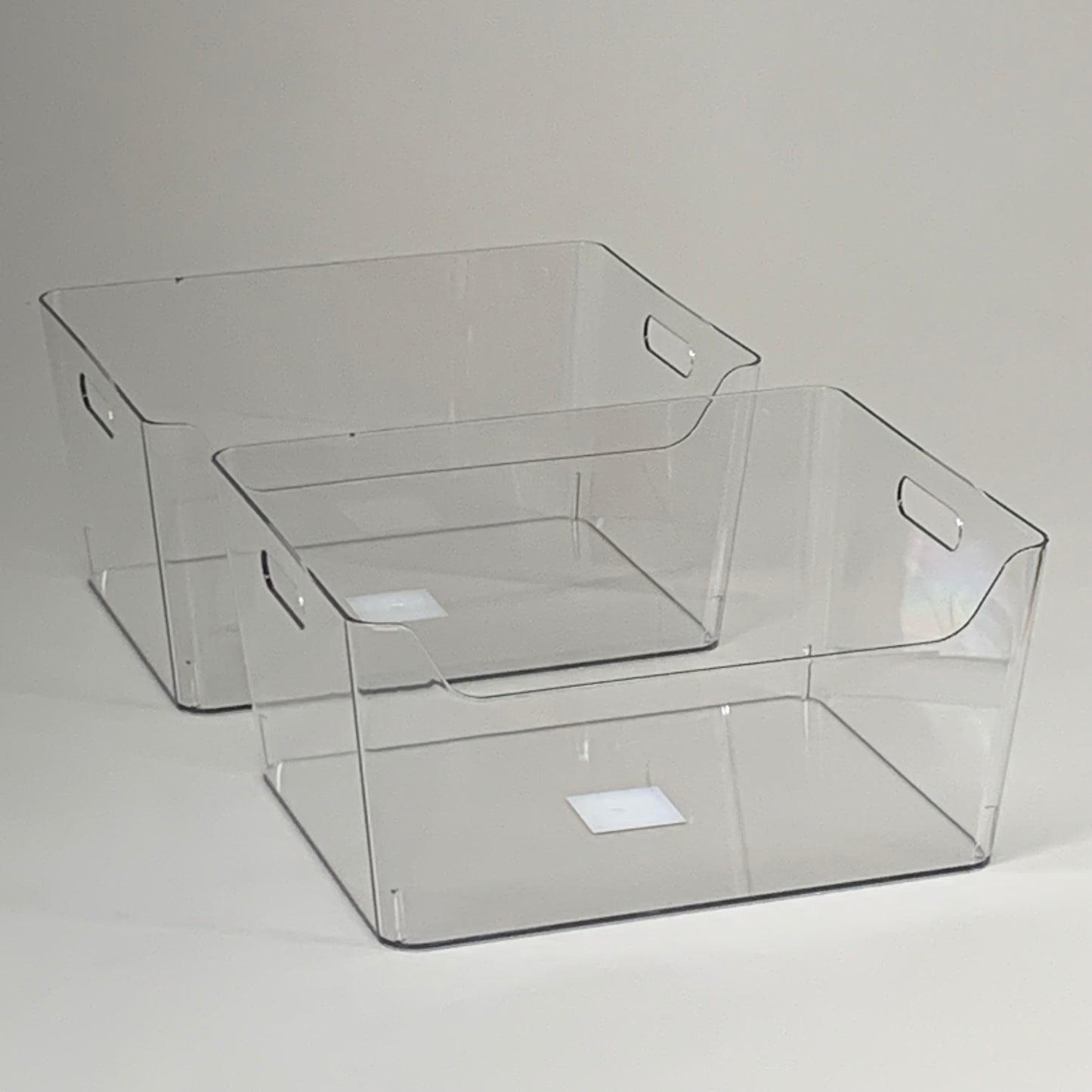 ZA@ SIMPLY TIDY (2 PACK) Storage Bin w/ Handles Premium Quality Plastic 13" x 9.5" x 5.5" Clear 738064