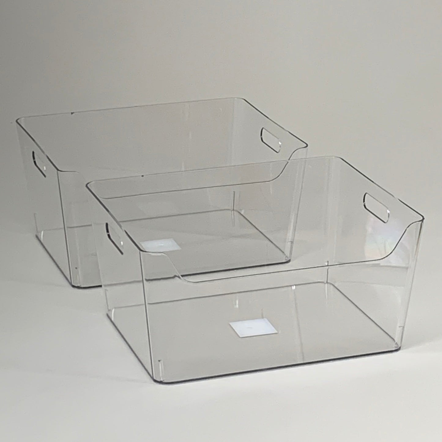 ZA@ SIMPLY TIDY (2 PACK) Storage Bin w/ Handles Premium Quality Plastic 13" x 9.5" x 5.5" Clear 738064 A