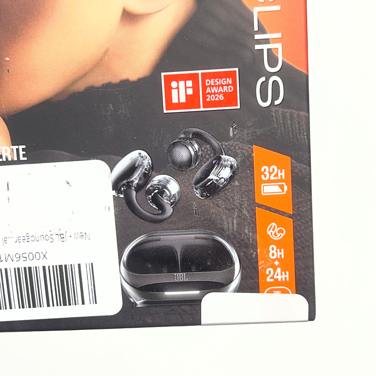 JBL Sound Gear Clips Open Ear Sonic Arc Design Extra Bass 32 Hr Charge Black