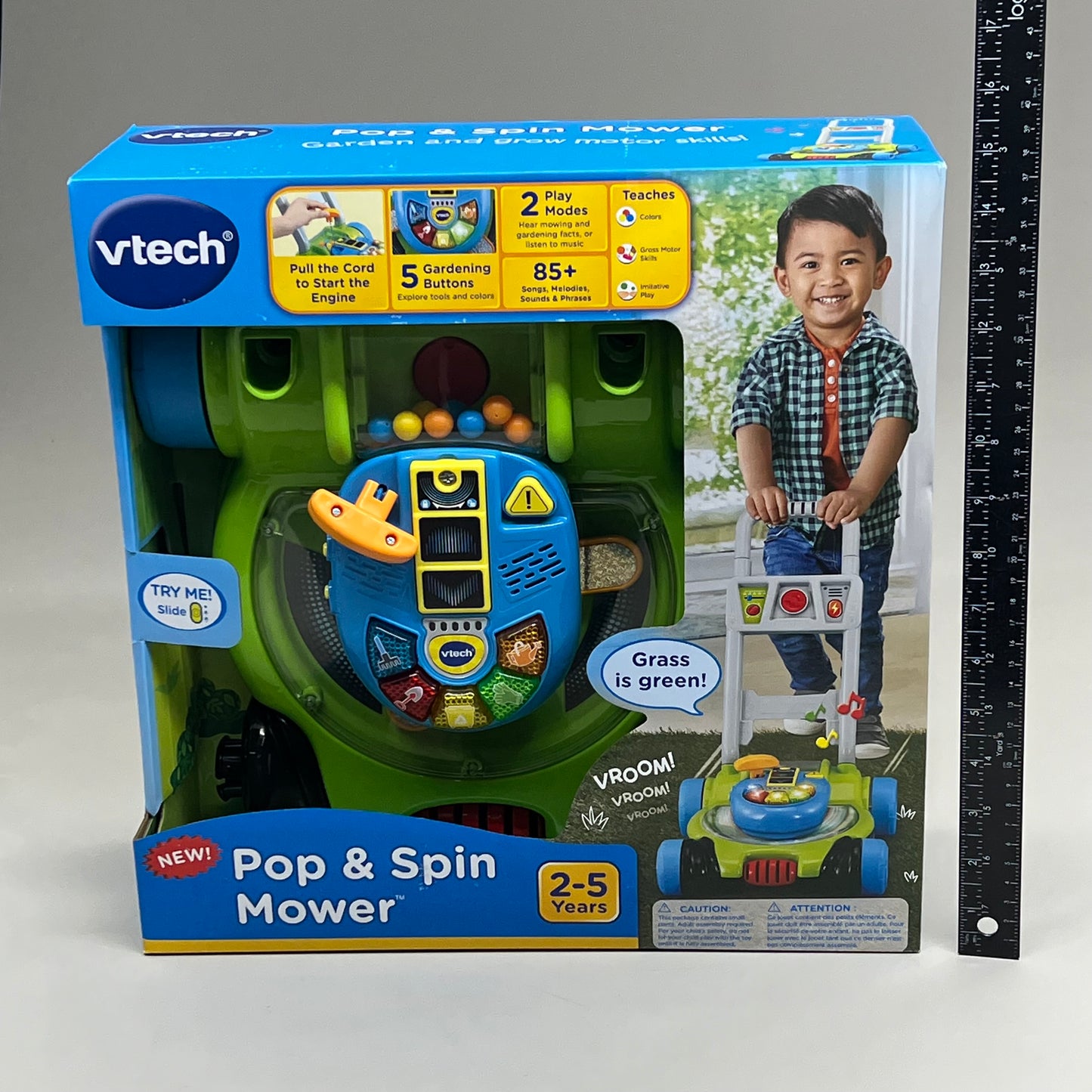 VTECH Pop & Spin Mower 5 Gardening Button 2 Play Modes 85+ Songs 2-5 Years 5526