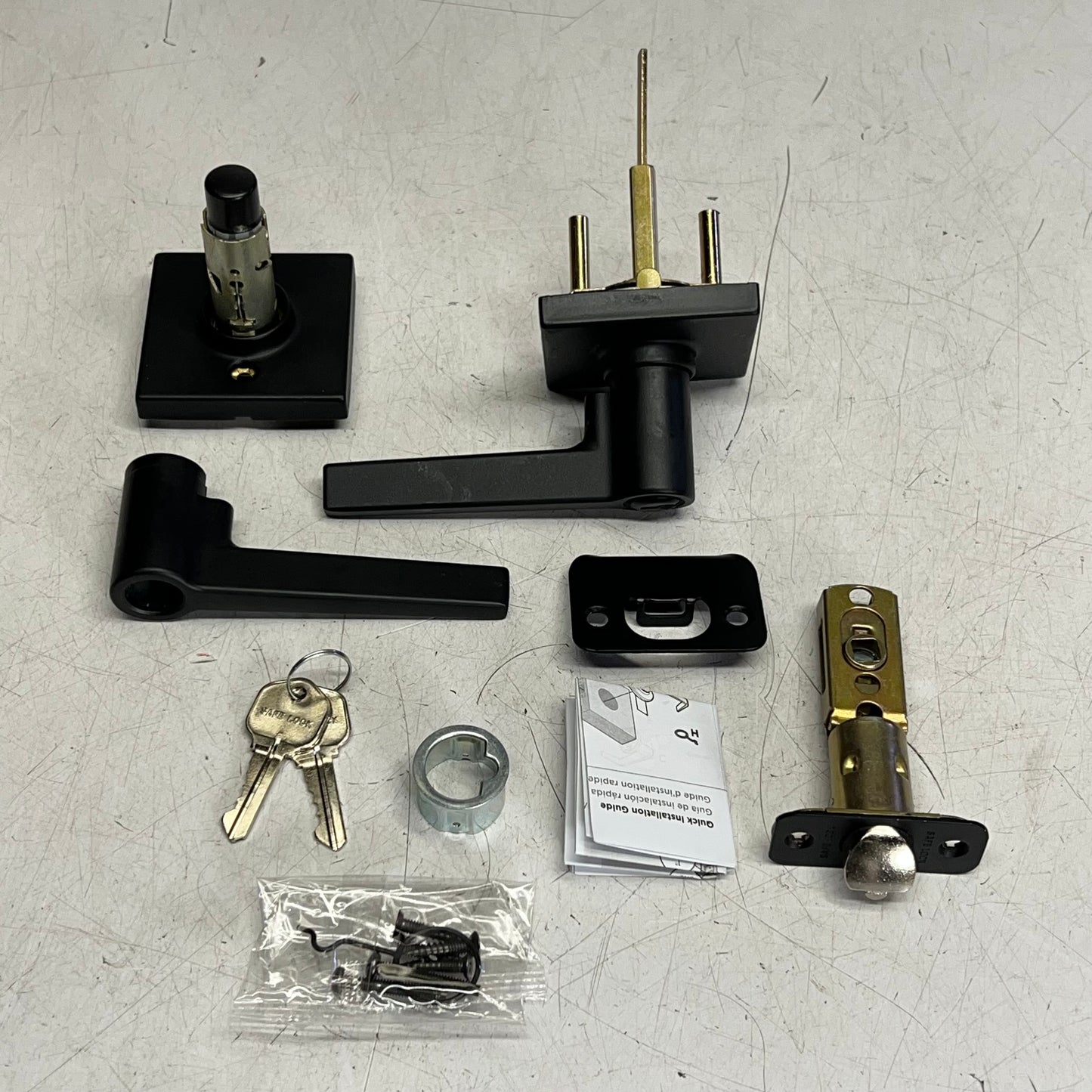 KWIKSET Daylon Entry Levers Safe Lock Adjust Backset Matte Black 9SL60000-024