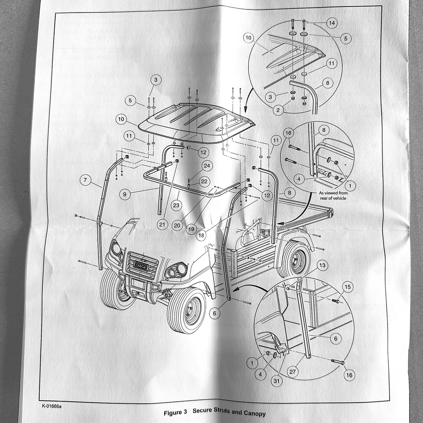 CLUB CAR Utility Vehicle Carryall 300 Canopy Kit Black 105063303