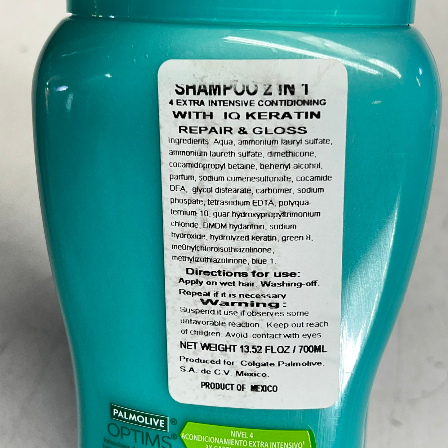 PALMOLIVE OPTIMS (3 PACK) 2-in-1 Shampoo Vital Keratin Super Repair 700 Ml