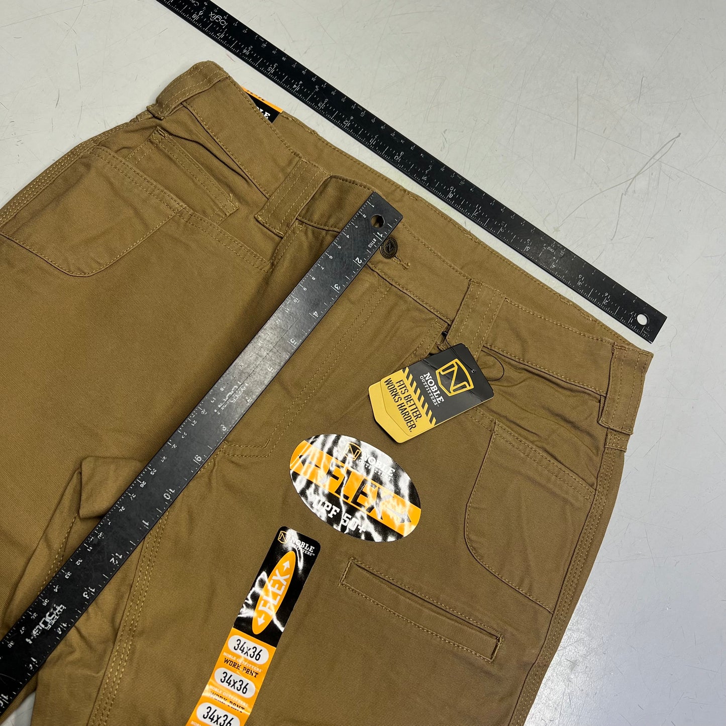 NOBLE OUTFITTERS Flex Stretch Canvas Work Pant Men's Sz 34x36 Coyote 18425