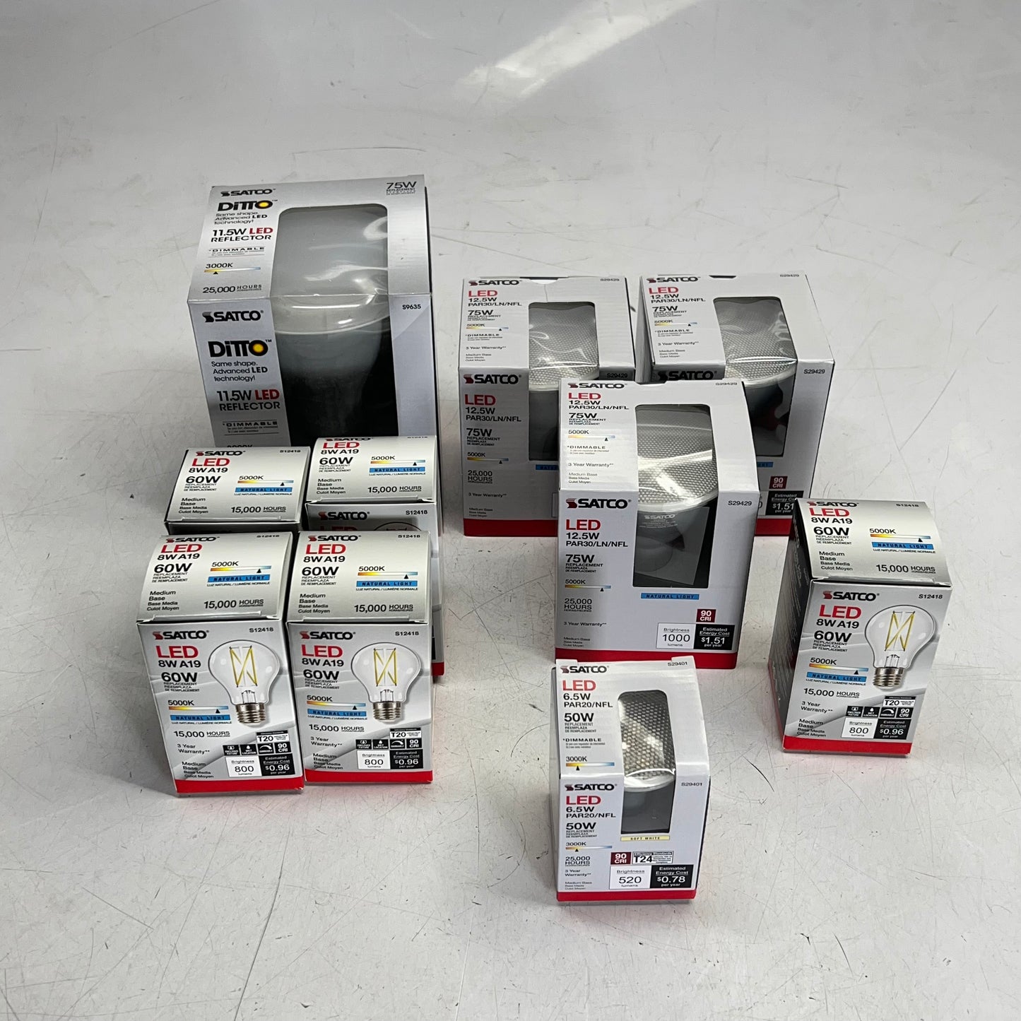 ZA@ SATCO (10 PACK) Lot Of Assorted Light Bulbs