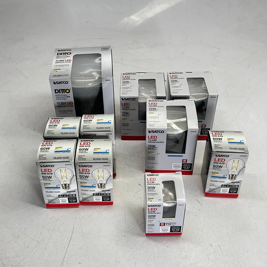 ZA@ SATCO (10 PACK) Lot Of Assorted Light Bulbs