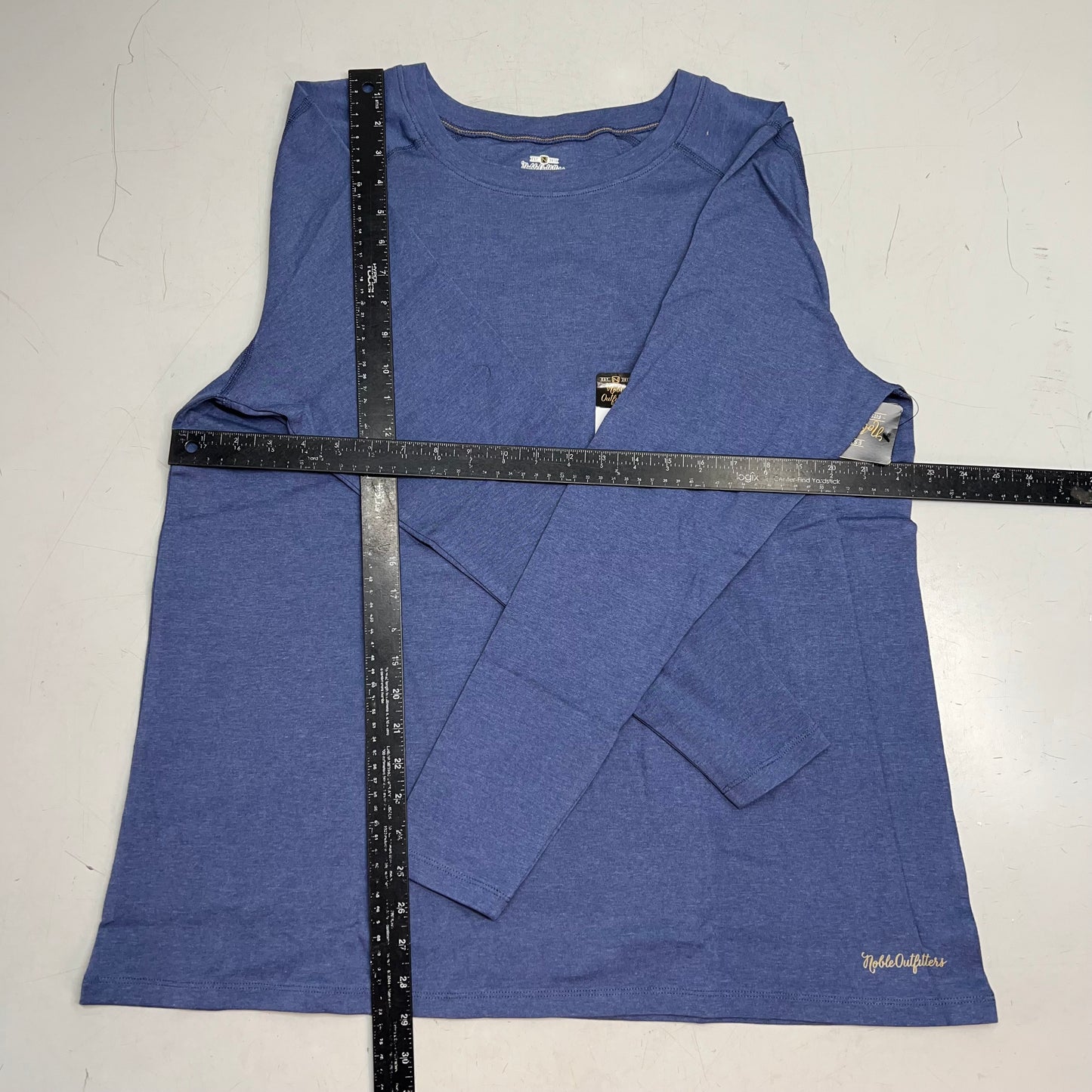 NOBLE OUTFITTERS Tug-Free Long Sleeve Crew Women's Sz 2XL Navy Heather 21582W