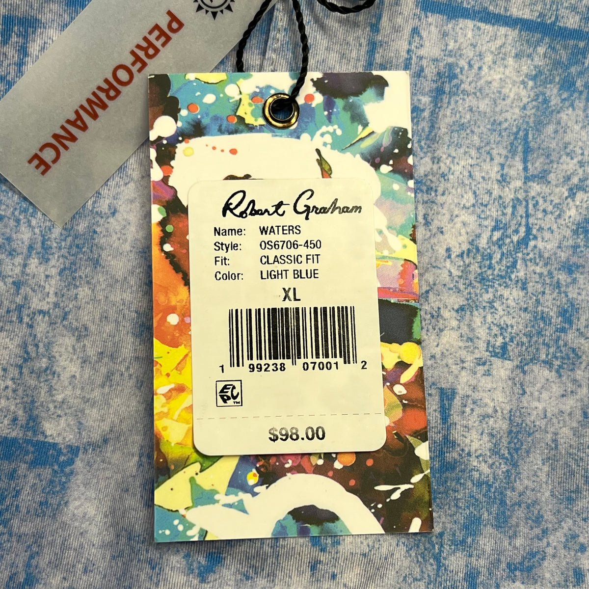 ROBERY GRAHAM Waters Short Sleeve Polo Shirt Men's Sz XL Light Blue OS6706-450