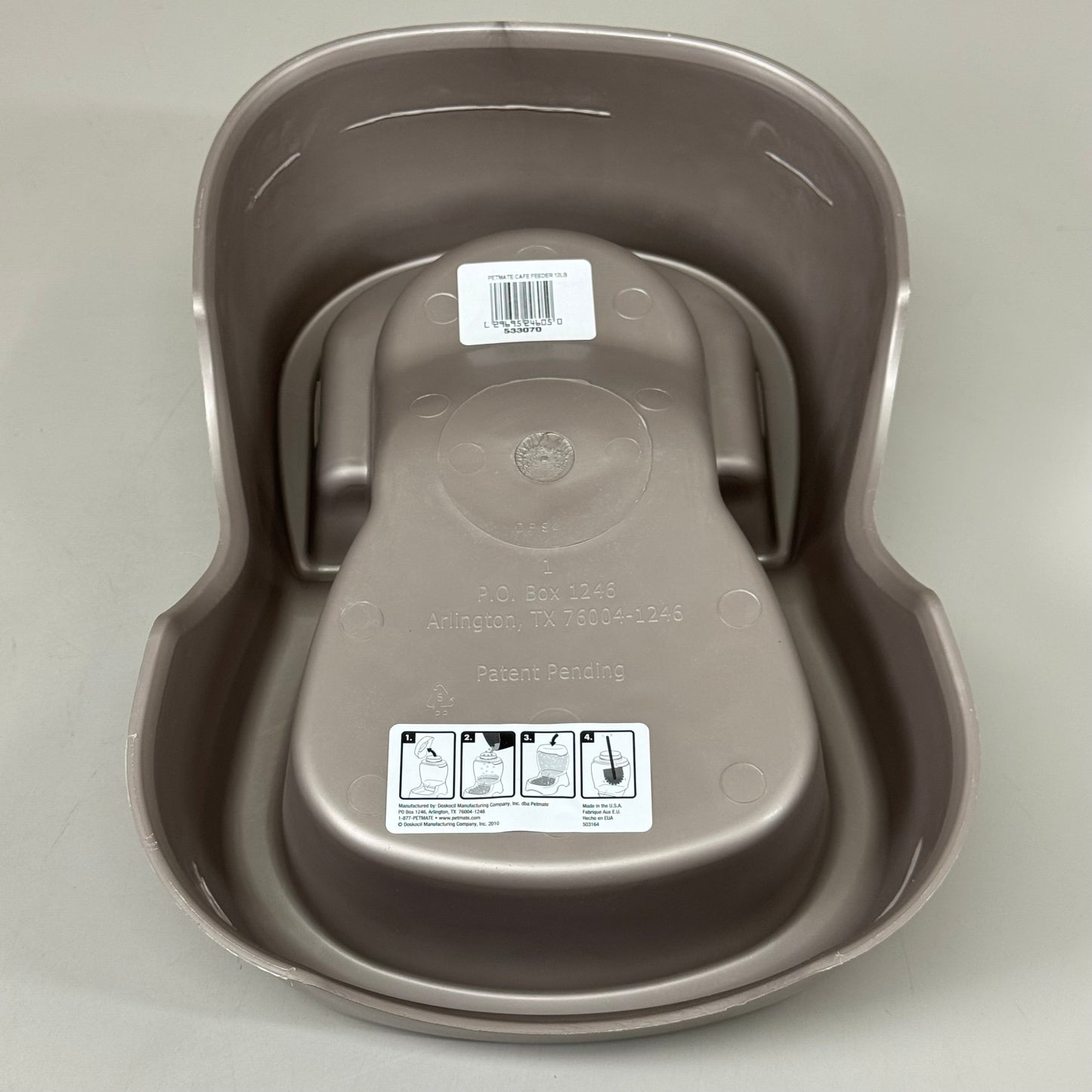 ZA@ PETMATE Cafe Gravity Pet Feeder 12 lb Grey 533070 24605 A