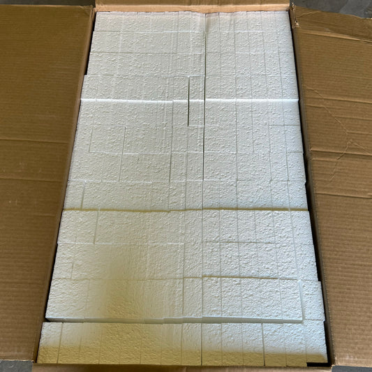 NUCOR 168PK Rectangular Styrofoam 23”Lx3”Wx1-1/2”T White