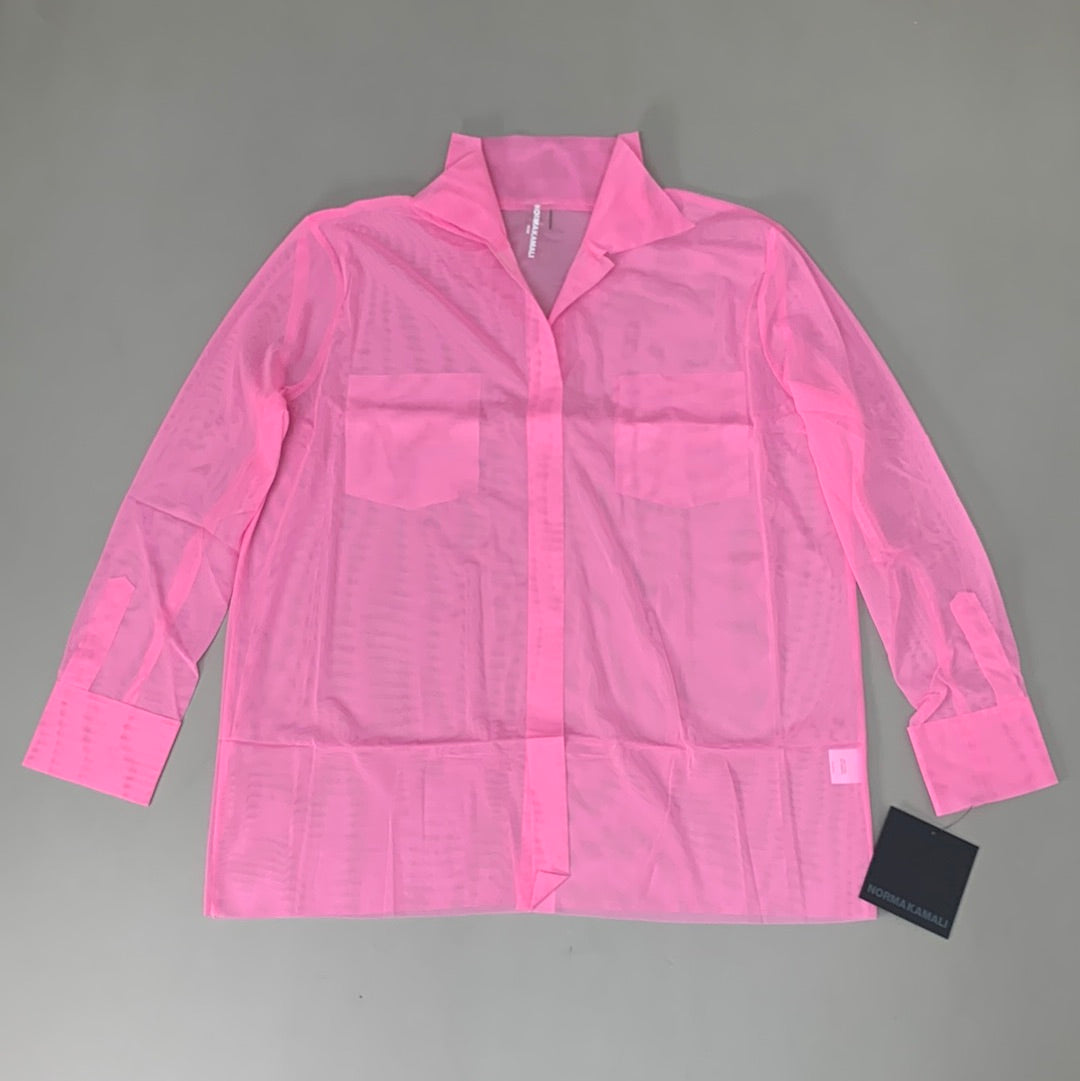Camicia NORMA KAMALI Rosa Candy Con Tasche Finte - Taglia XS/34, Nuova Con Etichette - Foto 1