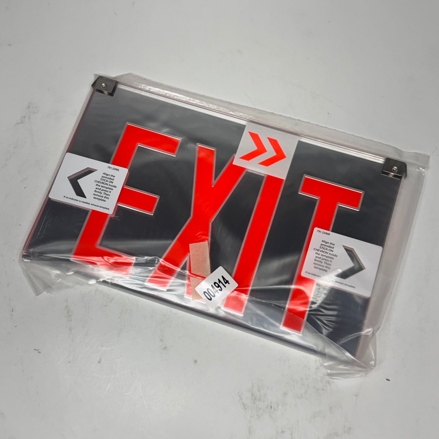 EMERGI-LITE Single Face Red LED Exit Sign, Angular Trim, Universal Arrows LXN1NRMUA-A-D