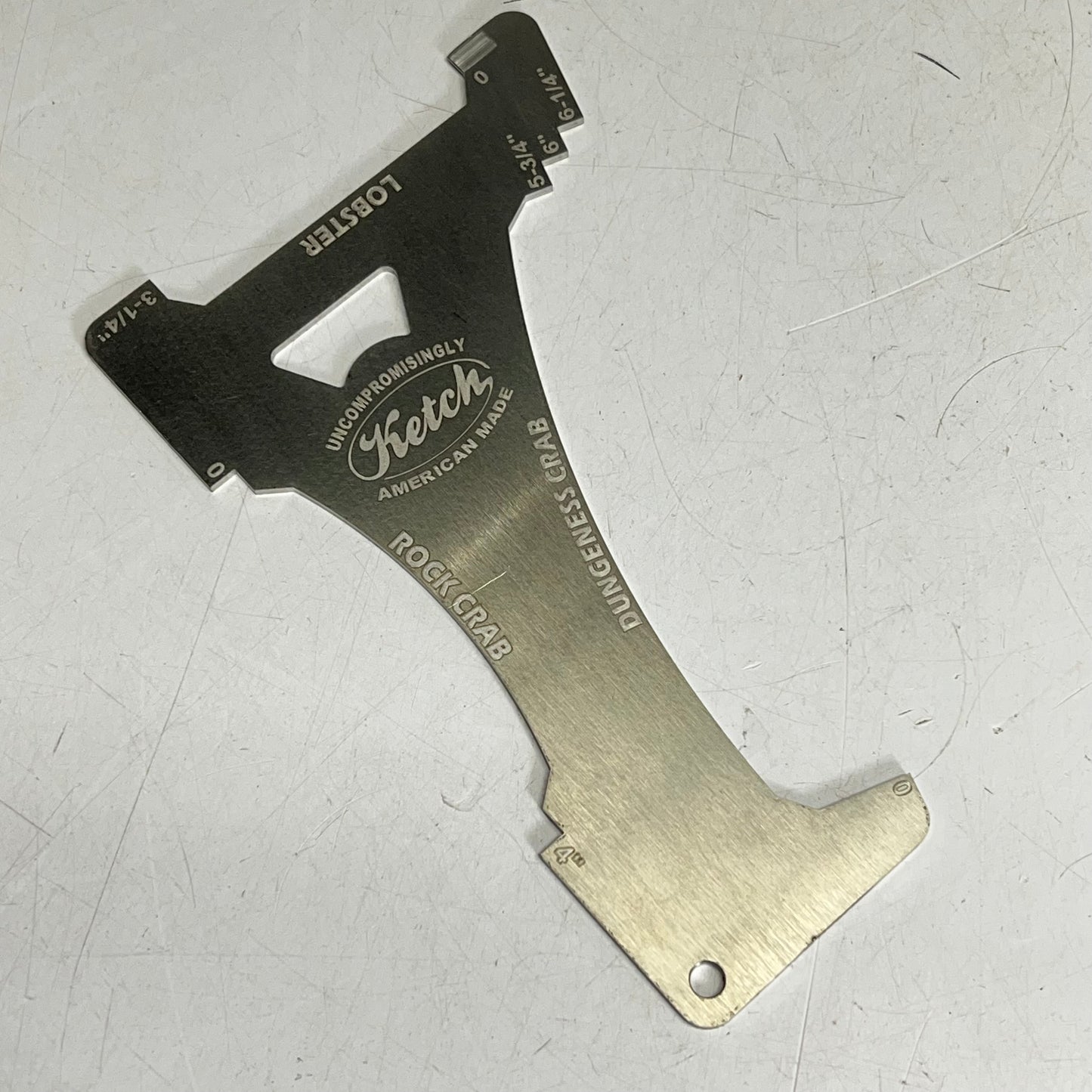 KETCH Crab Gauge/Church Key for Pacific Coast Anglers Silver AC8-004-080