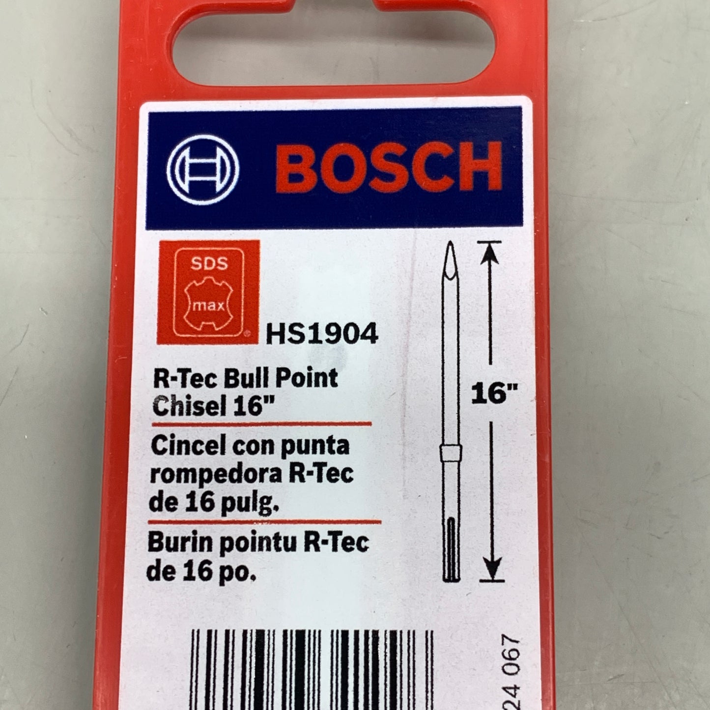 BOSCH (2 PACK) R-Tec SDS-Max Chisel Bit Alloy Steel 16" Overall Length HS1904