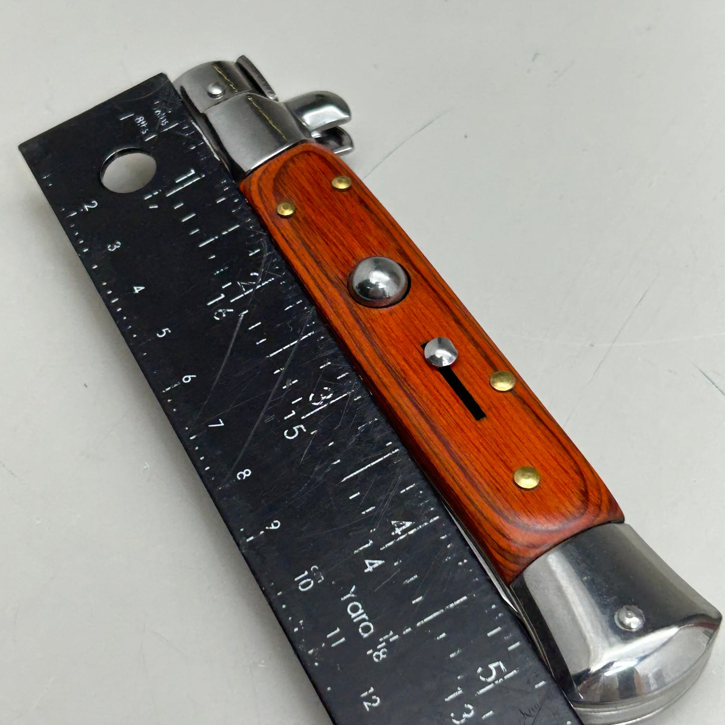 ZA@ ARMED FORCE TACTICAL Hand Crafted OTF Pocket Knife 9" Knife 4" Blade Red/Wood ST-7WD