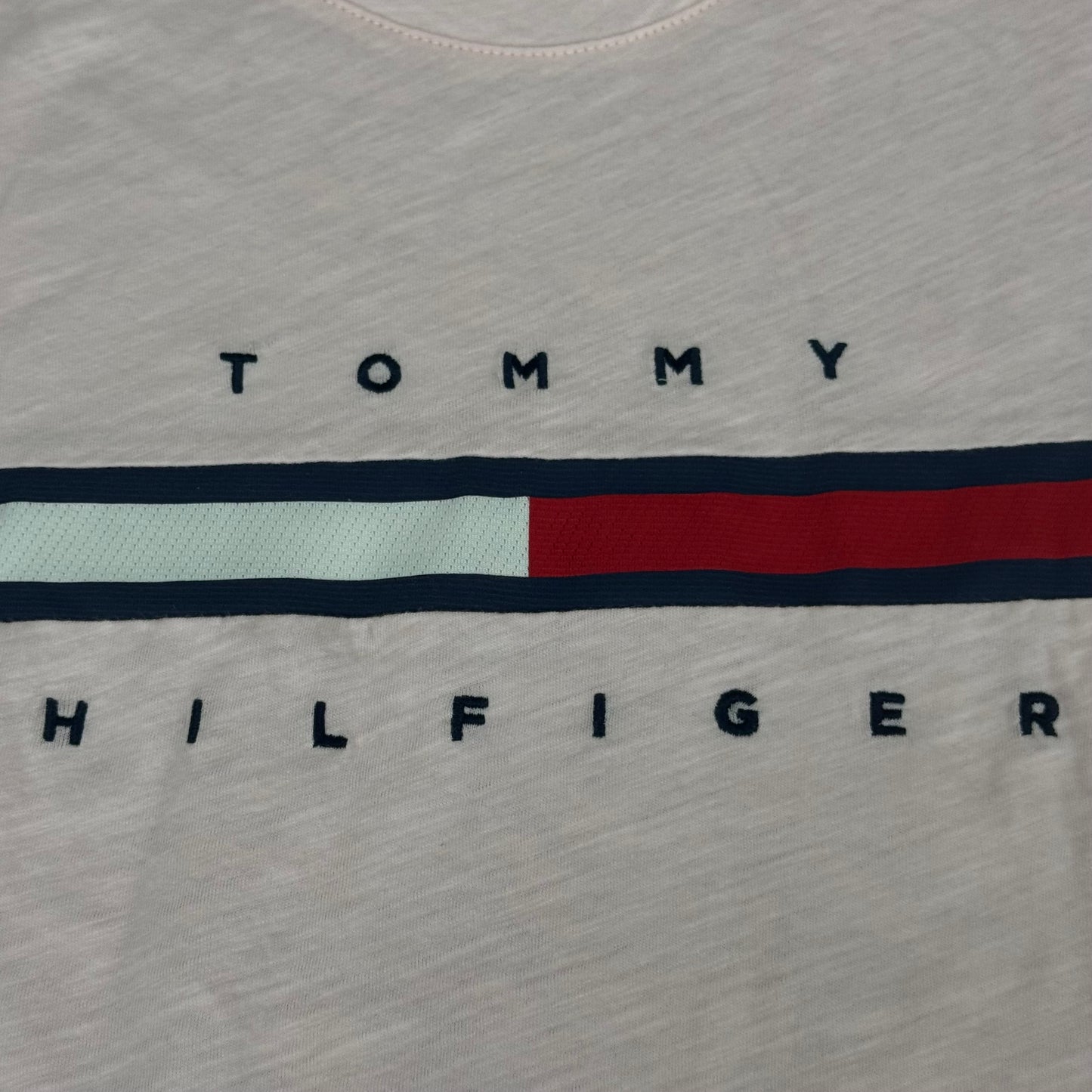 TOMMY HILFIGER Adaptive Short Sleeve Magnet Button T-Shirt Pink Women's SZ S Signature Stripe (New Other)