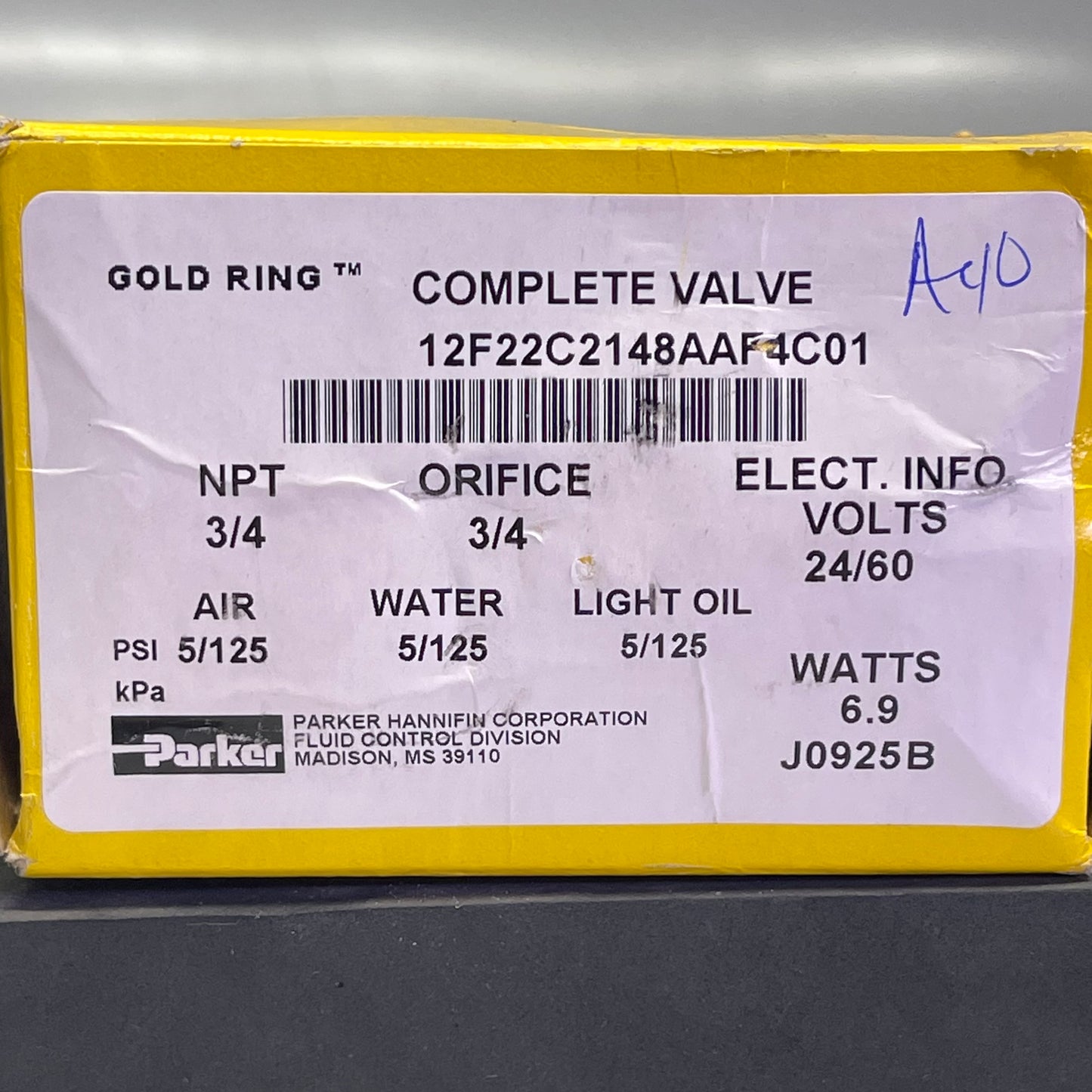 PARKER Gold Ring Complete Solenoid Valve 1F22C2148AAF4C01