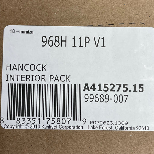 KWIKSET Hancock Interior Passage Door Knob Set Venetian Bronze 99689-007