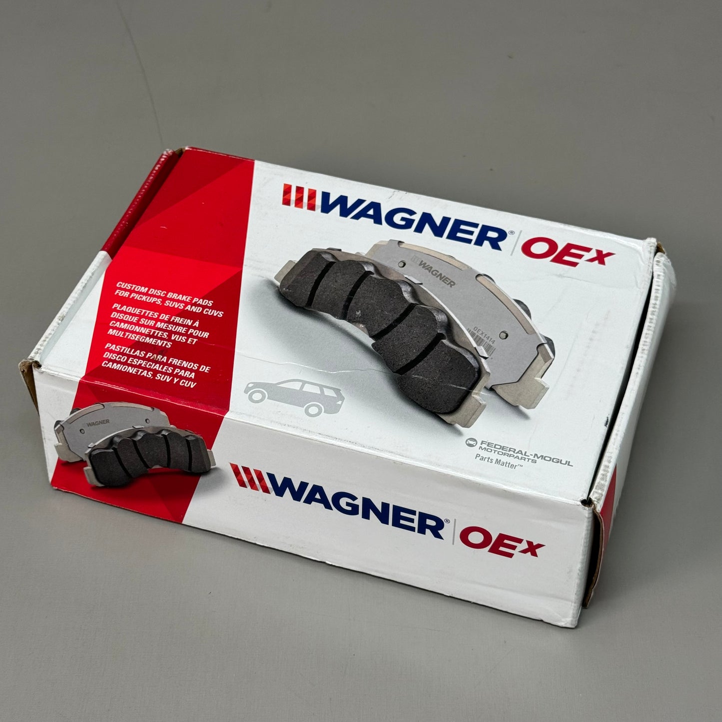 WAGNER OEx Premium Ceramic Disc Brake Pad Set 6 1/2" x 2" Grey OEX1401