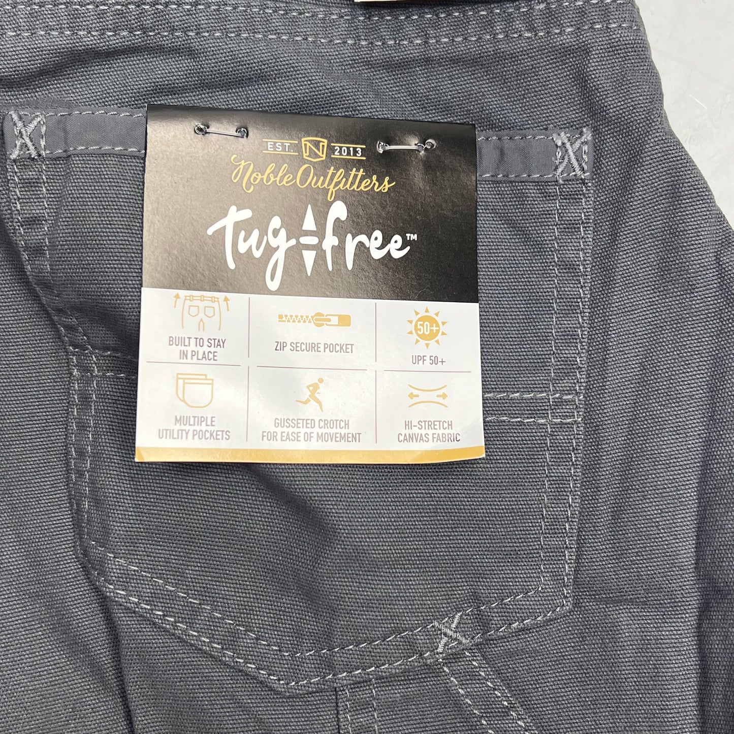 NOBLE OUTFITTERS Tug-Free Stretch Canvas Utility Pant Women's Sz 14 Asphalt 24036