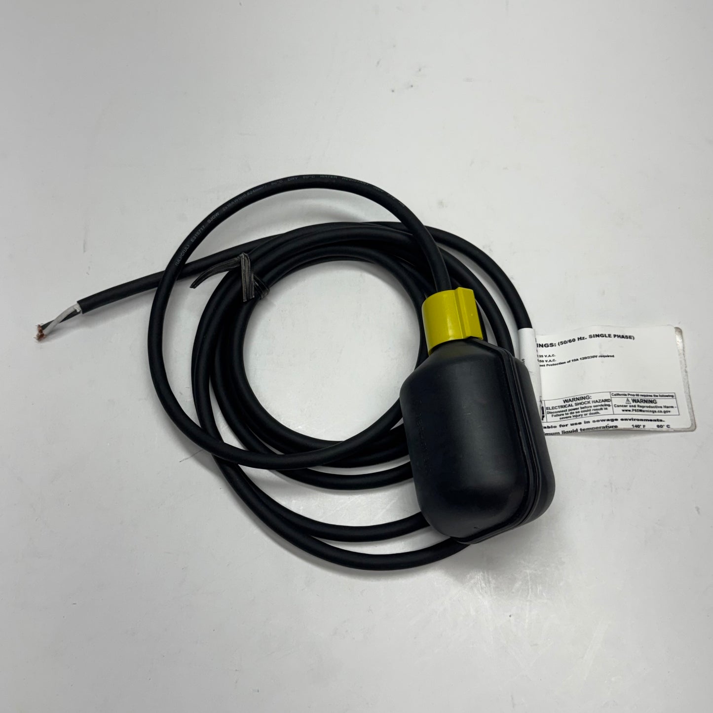 SJE SIGNALMASTER Narrow-Angle Float Switch, Normally Open (Pump-Down) Sz 10 ft. Black 1011678