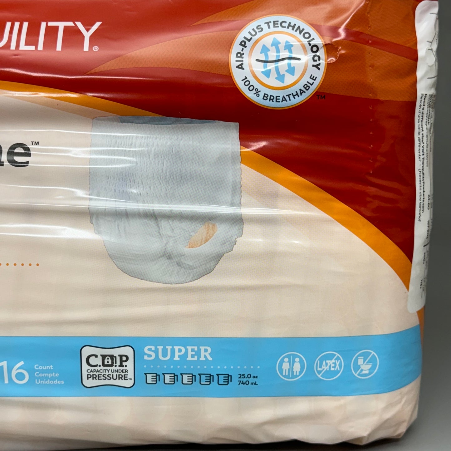 TRANQUILITY DAY TIME 2PK of 16 Disposable Absorbent Underwear Large (44-54in) White