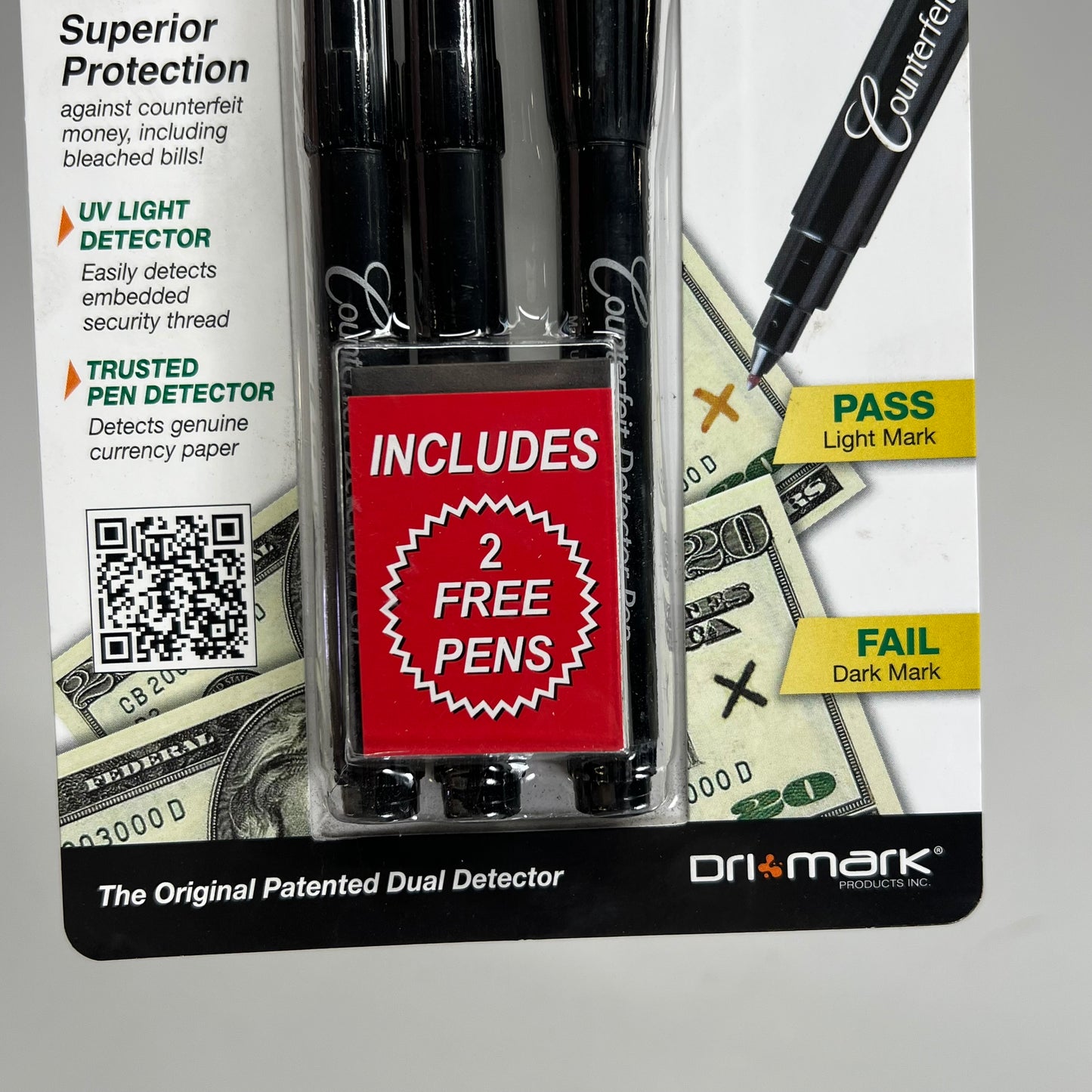 DRI MARK (2 PACK, 3 EACH) Counterfeit Dual Detector Uv Light Bonus Pack 351UVB