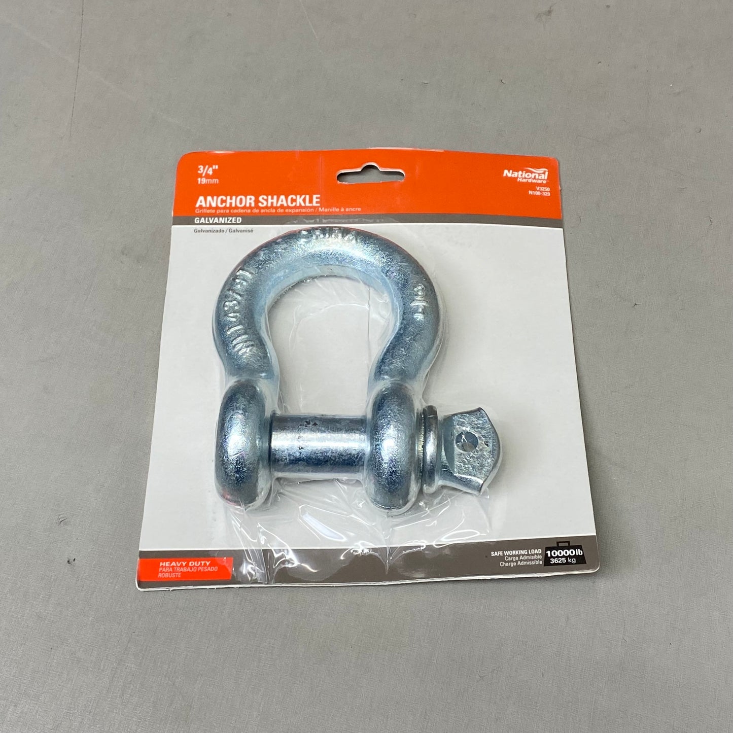 NATIONAL HARDWARE Steel Anchor Shackle 10000 Lbs 3/4" Galvanized N100-329 V3250