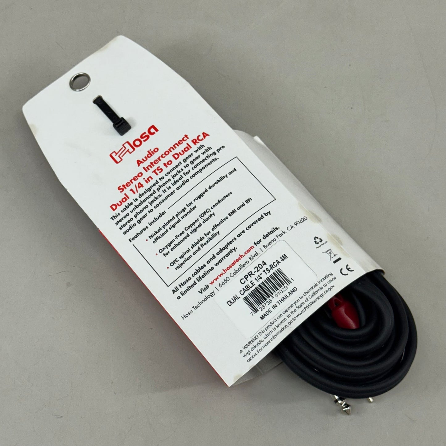 HOSA TECHNOLOGY Stereo Interconnect Dual 1/4" TS To Dual RCA Cables 4M Black CPR-204