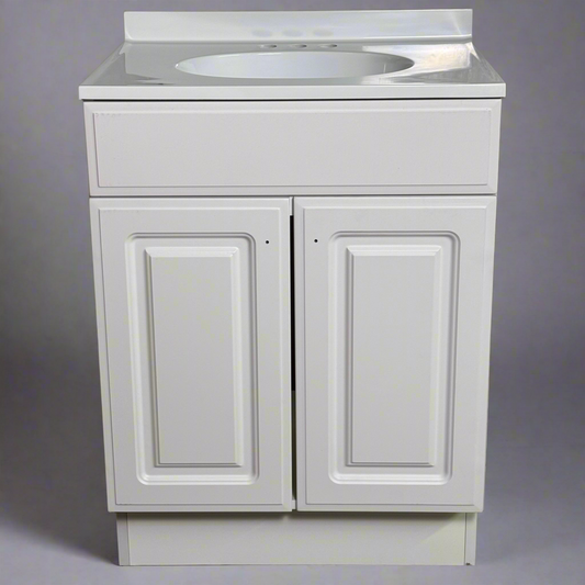 ZA@ ZENNA HOME Single White Vanity & Sini Top RBC24WW Sz 33”Hx24”Lx18”W (New Other)