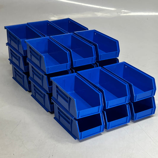 ZA@ GLOBAL INDUSTRIAL (24 PACK) Plastic Stackable Bins Sz 7"L X 4"W X 3"H, Blue