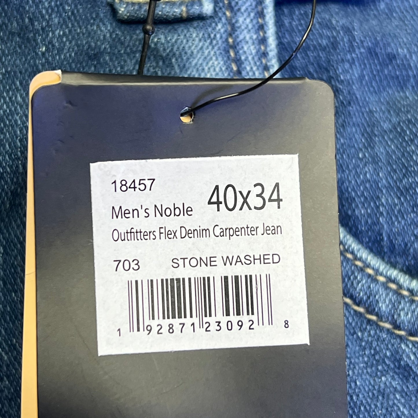 NOBLE OUTFITTERS Flex Denim Carpenter Jean Men's Sz 40x34 Stonewash 18457