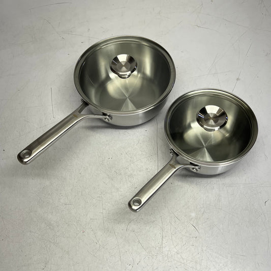 OXO Stainless Steel Mira Series Sauce Pans W/ Lid 1.7qt & 3.3qt CC005891-001