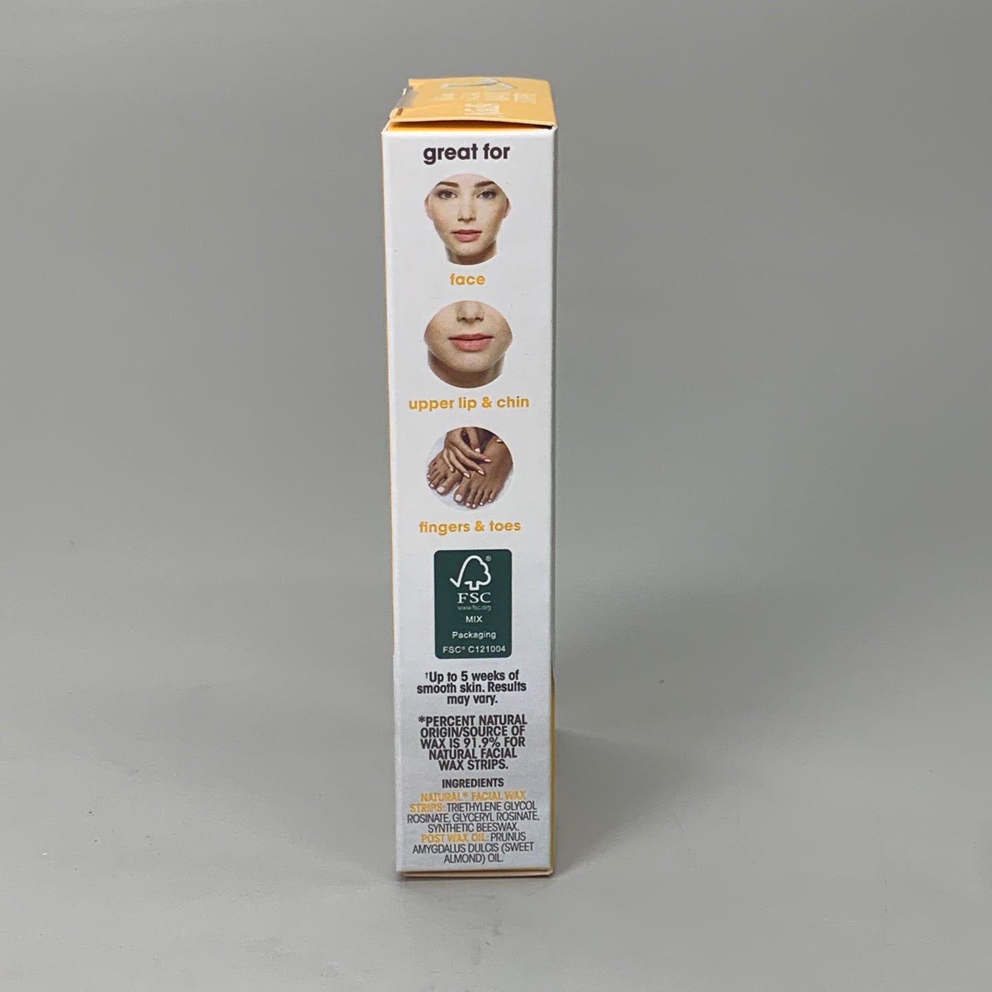 NADS 3 PK Natural Facial Wax Strips Vegan With Post Wax Oil 6501EN06