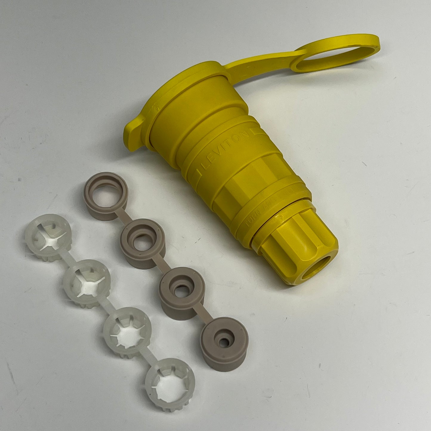 LEVITON Wet Guard Water Tight Locking Connector 20 Amp Yellow 261-27W75