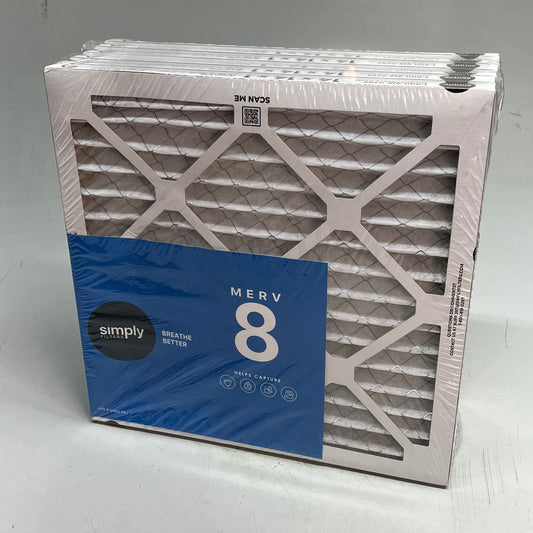 SIMPLY FILTERS (6 PACK) Air Filter MERV 8 For Home AC 14x14x1 White 101662-PA-1