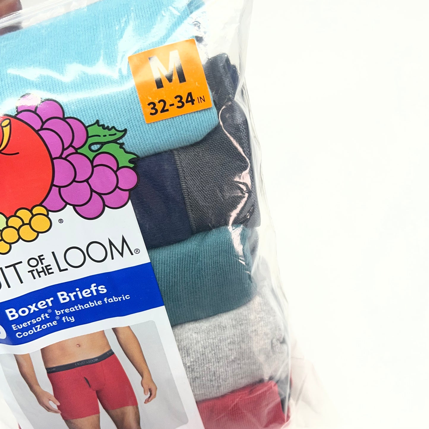 ZA@ FRUIT OF THE LOOM (5 PACK) Eversoft Breathable Fabric Briefs Men's Sz M Assorted Colors 5BL7CTQ